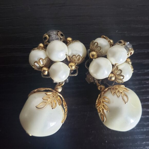 Lot 3 Pairs of Vintage Earrings Clip On and Pierced - Picture 7 of 10